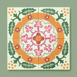 Green and orange cement tiles for custom designer projects